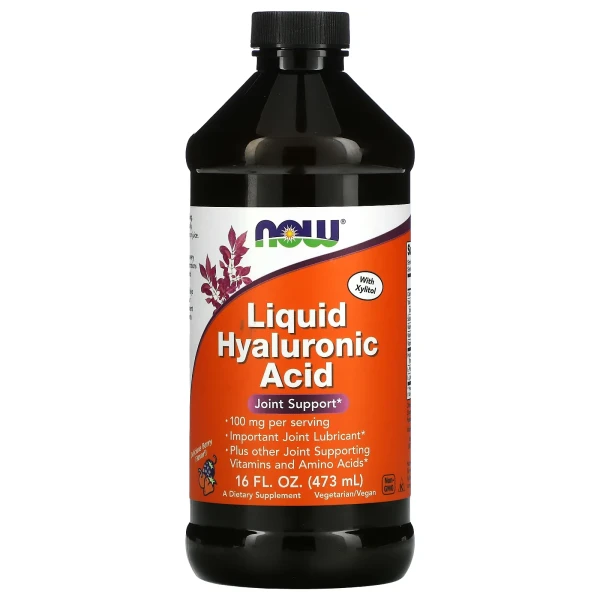 Рідка гіалуронова кислота Now Foods (Liquid hyaluronic acid) 100 мг 473 мл з ягідним смаком