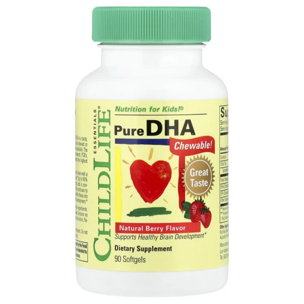 Чиста ДГК ChildLife Essentials (Pure DHA) 30 мг 90 капсул з ягідним смаком