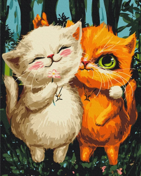 Картина за номерами Котики Близнюки © Маріанна Пащук 40x50 Brushme