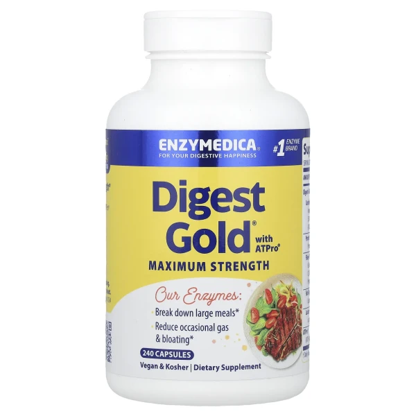 Підтримка травлення з ATPro Enzymedica (Digest Gold) 240 капсул