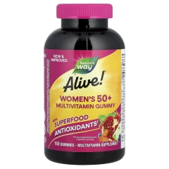 Комплекс мультивітамінів для жінок старше 50 років Nature's Way (Alive!®) 150 жувальних таблеток зі смаком ягідної суміші