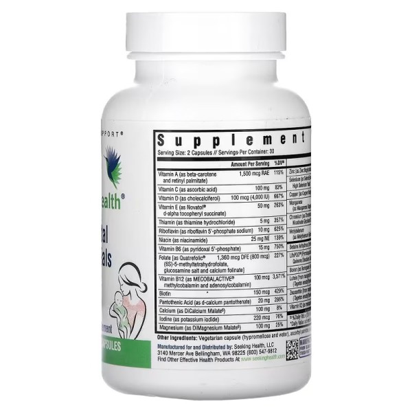 Пренатальные витамины Seeking Health (Prenatal Essentials) 60 капсул