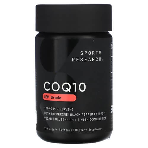 Коэнзим Q10 100 мг Sports Research (Co Q10) 120 жидких капсул