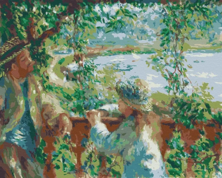 Картина за номерами Біля озера П'єр-Огюст Ренуар  Brushme 48x60