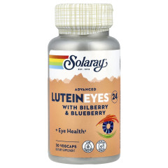 Solaray, Advanced Lutein Eyes™ 24 With Bilberry &amp; Blueberry, 30 VegCaps