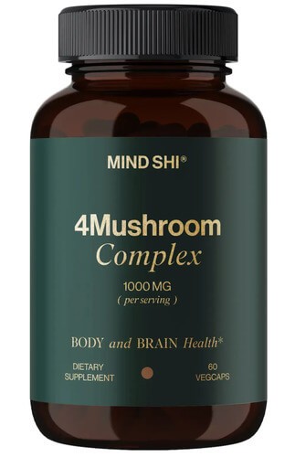 Комплекс з 4 грибів 1000 мг Mind Shi (4Mushroom Complex) 60 капсул