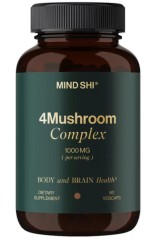 Комплекс з 4 грибів 1000 мг Mind Shi (4Mushroom Complex) 60 капсул