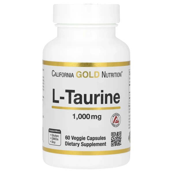L-таурин California Gold Nutrition (L-Taurine) 1000 мг 60 капсул