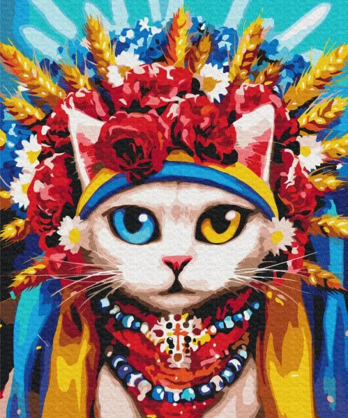 Картина за номерами Киця україночка ©Маріанна Пащук  Brushme 48x60