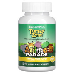 Ферменти з пробіотиками для дітей Nature's Plus (Tummy Zyme) 90 жувальних таблеток зі смаком тропічних фруктів