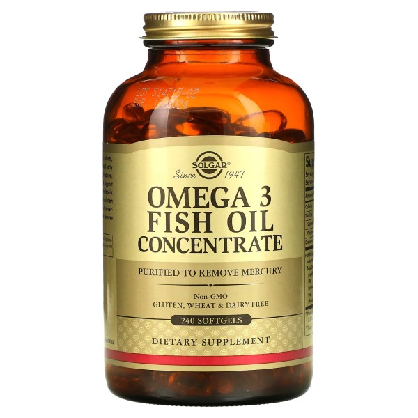 Омега-3 Solgar (Omega-3 Fish Oil) концентрат рыбьего жира 240 гелевых капсул