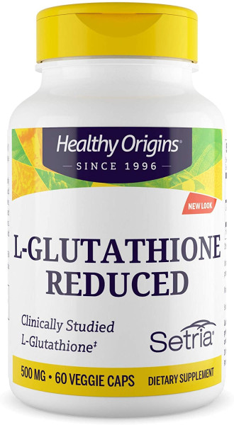 Глутатіон, L-Glutathione, Healthy Origins, Setria, знижений, 500 мг, 60 капсул