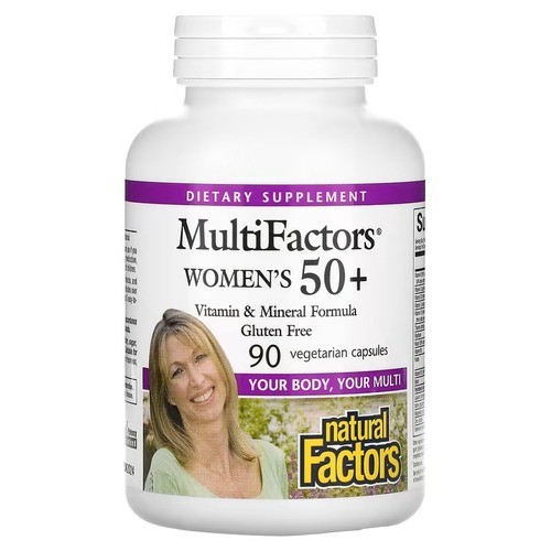 Мультивитамины для женщин 50+ Natural Factors (Women's 50+) 90 растительных капсул