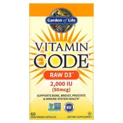 Вітамін D3 50 мкг (2000 МО) Garden of Life (Vitamin Cod RAW D3) 60 капсул