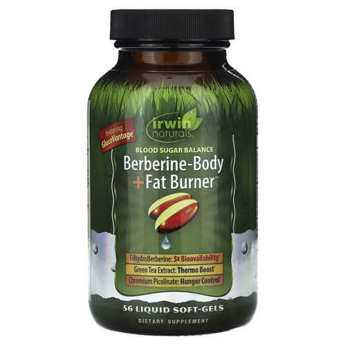 Берберин для спалювання жиру Irwin Naturals (Berberine-Body + Fat Burner) 56 рідких капсул