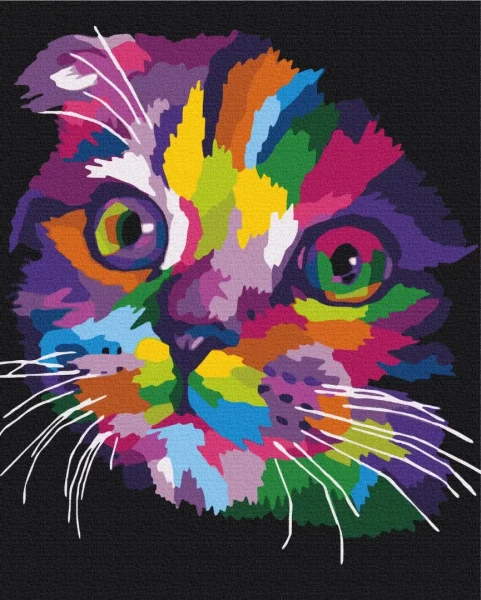 Премиум картина по номерам Радужный котенок Brushme 40x50