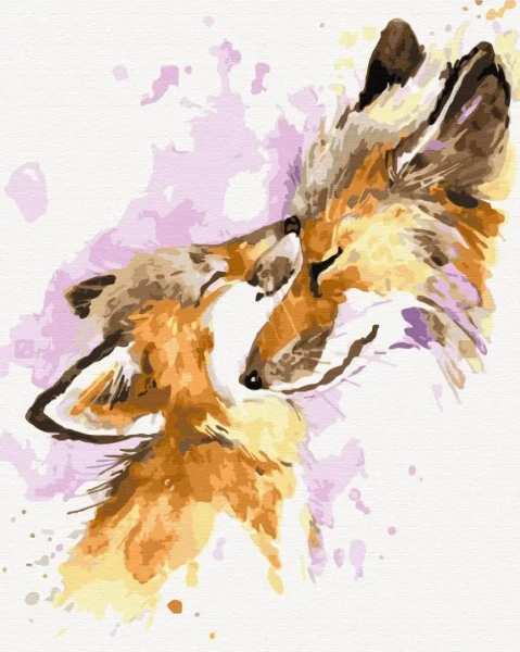 Картина за номерами Люблячі лисички  Brushme 40x50