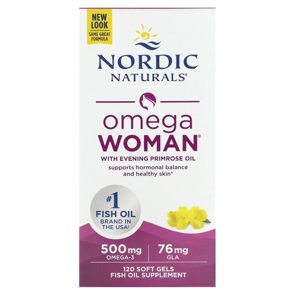 Омега + вечерняя примула для женщин Nordic Naturals (Omega with evening primrose) 120 капсул со вкусом лимона