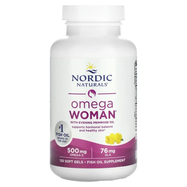 Омега + вечерняя примула для женщин Nordic Naturals (Omega with evening primrose) 120 капсул со вкусом лимона