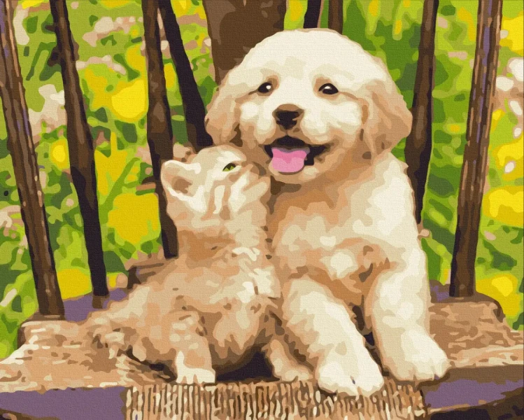 Преміум картина за номерами Маленькі друзі Brushme 40x50