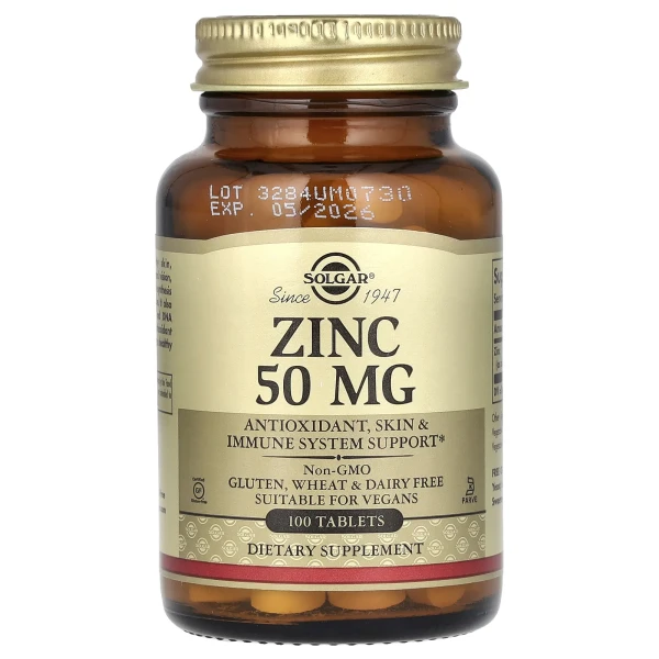 Цинк Solgar (Zinc) 50 мг 100 таблеток