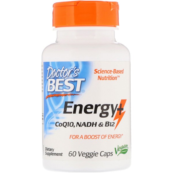 Энергия и клеточный метаболизм Doctor's Best (Energy + CoQ10) коэнзим Q10, восстановленный никотинамидадениндинуклеотид и витамин В12 60 капсул
