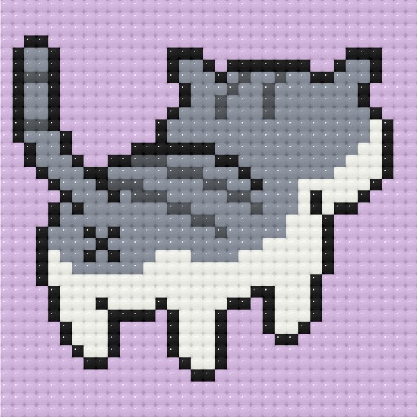 Алмазная мозаика мини Котик 10 х 10 Оригами