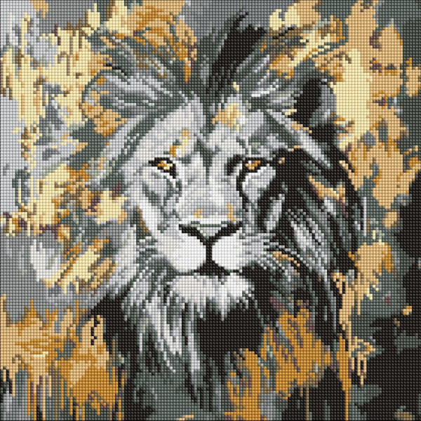 Алмазная мозаика/вышивка Золотой лев 40x40 Ideyka
