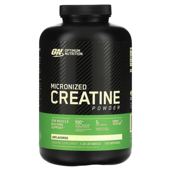 Optimum Nutrition, мікронізований креатин у порошку, з нейтральним смаком, 600 г