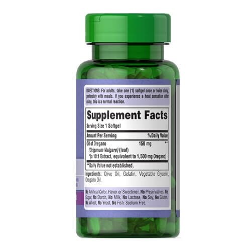 Экстракт масла орегано 150 мг Puritan's Pride (Oil of Oregano Extract) 90 капсул
