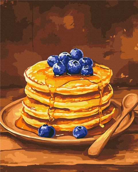 Картина за номерами Панкейки з лохиною  Brushme 40x50