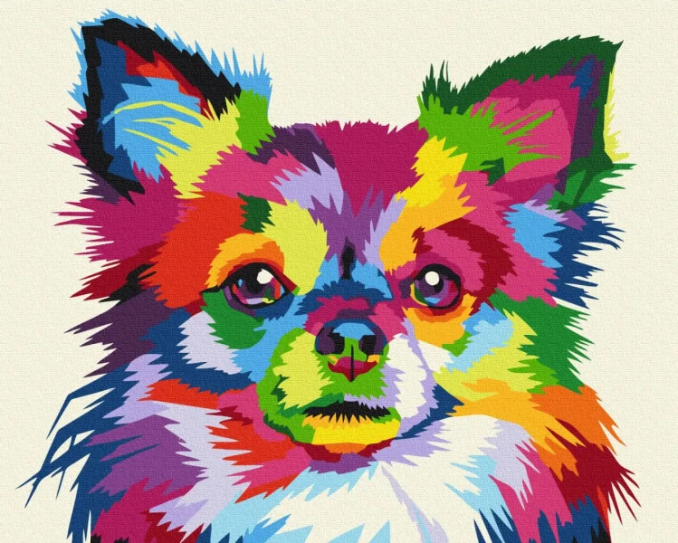 Картина по номерам Разноцветная собачка Brushme 48x60