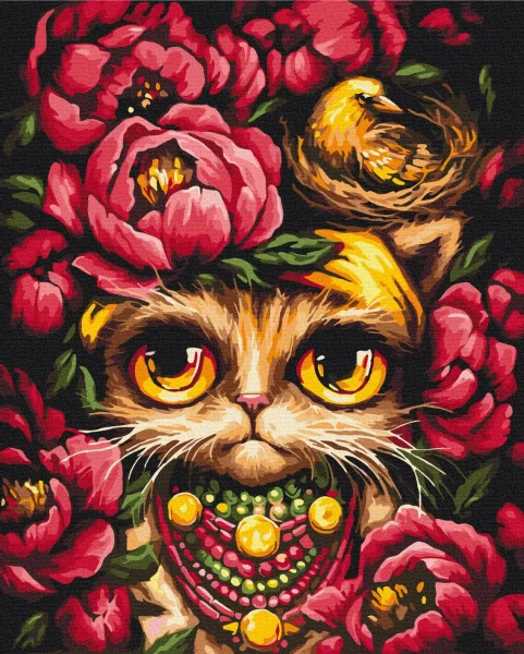 Картина по номерам Опечаленная Киса © Марианна Пащук Brushme 40x50