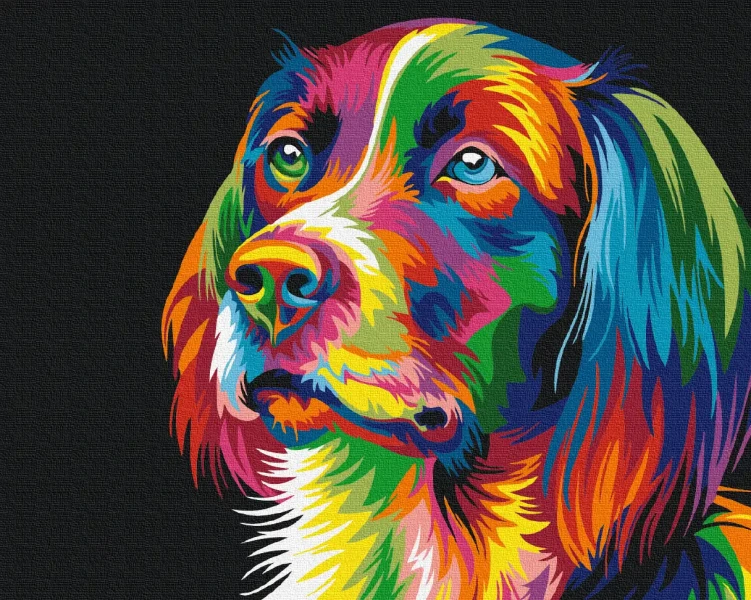 Картина за номерами Райдужна собака  Brushme 40x50