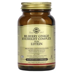 Комплекс Чорниця, гінкго, очанка плюс лютеїн (Bilberry Ginkgo Eyebright Complex Plus Lutein) 60 капсул