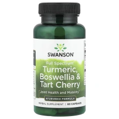 Куркума, босвелія та терпка вишня Swanson (Turmeric boswellia tart cherry) 60 капсул