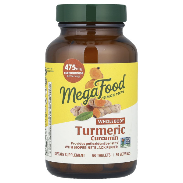Сила куркуми для тіла MegaFood (Turmeric Strength for Whole Body) 350 мг 60 таблеток
