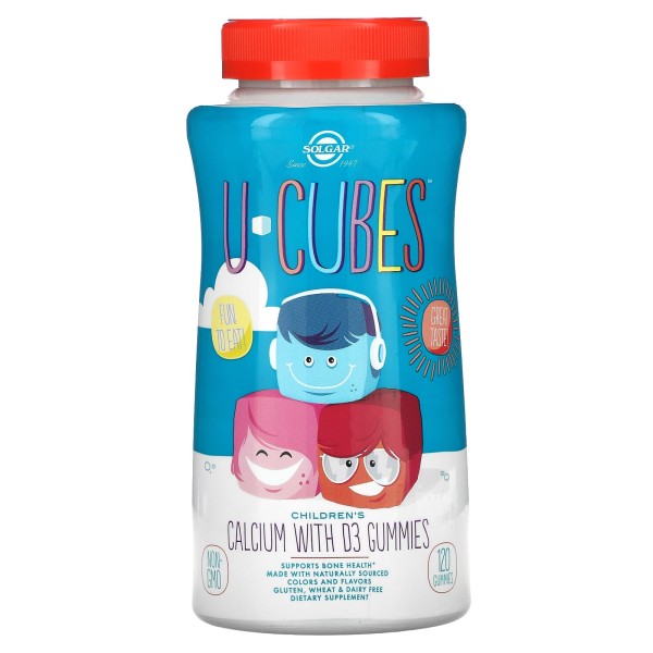 Кальций с витамином D3 для детей Solgar (Children's Calcium With D3) 120 жевательных конфет со вкусом клубники