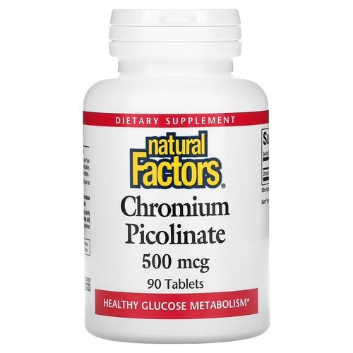 Піколінат хрому 500 мкг Natural Factors (Chromium Picolinate) 90 таблеток
