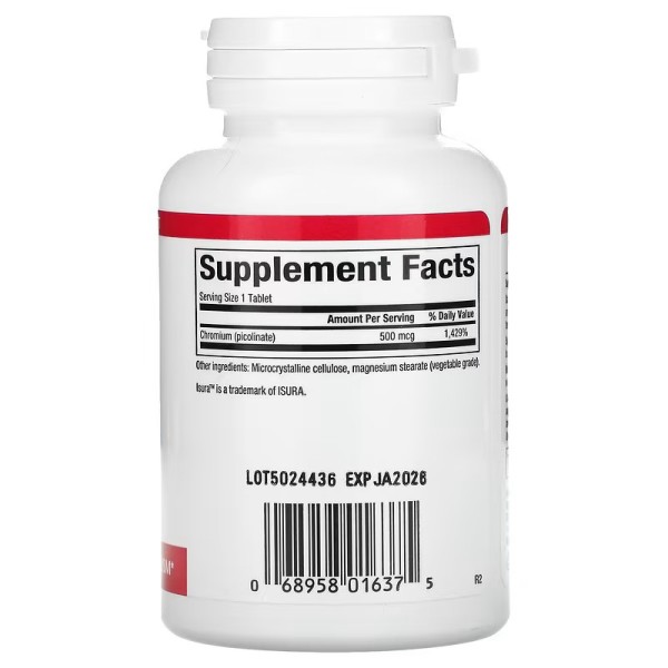 Піколінат хрому 500 мкг Natural Factors (Chromium Picolinate) 90 таблеток