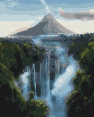 Картина за номерами Водоспад біля гір  Brushme 40x50