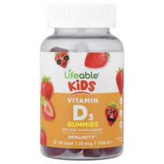 Вітамін D3 25 мкг (1000 МО) Lifeable (Kids Vitamin D3) 60 жувальних цукерок