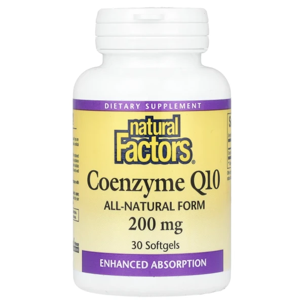 Natural Factors, коензим Q10, 200 мг, 30 капсул