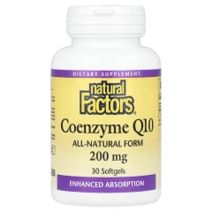 Natural Factors, коензим Q10, 200 мг, 30 капсул