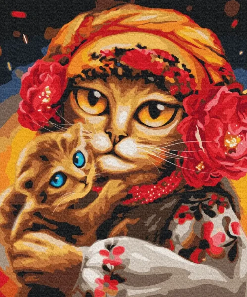Картина за номерами Сім'я котиків ©Маріанна Пащук  Brushme 48x60