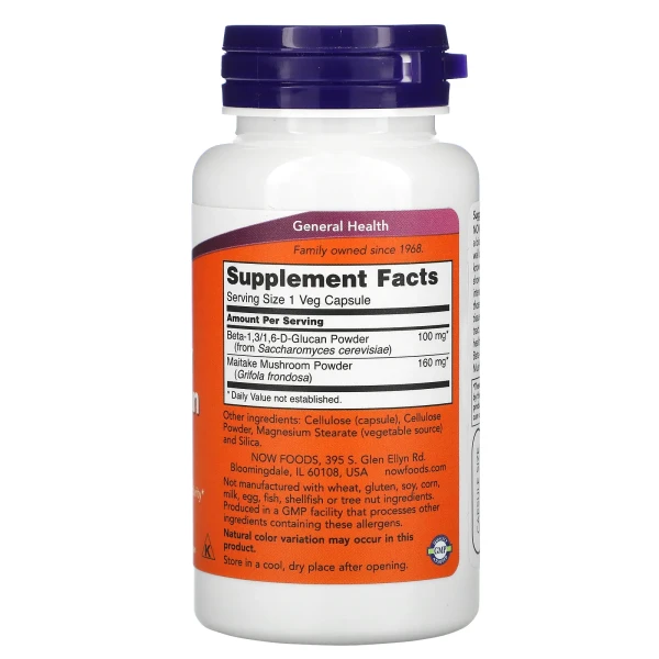 Бета глюкан Now Foods (Beta-1.31.6-D-Glucan) 100 мг 90 капсул