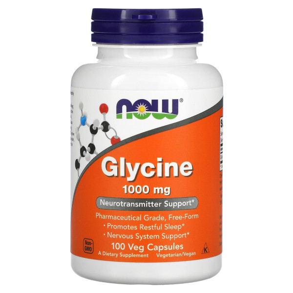 Гліцин Now Foods (Glycine) 1000 мг 100 капсул