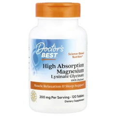 Магній хелат 100% Doctor's Best (Magnesium Chelated) 120 таблеток
