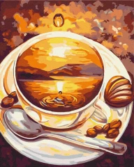 Картина по номерам Восход солнца в чашке Brushme 48x60