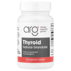 Підтримка щитоподібної залози Allergy Research Group (Thyroid Natural Glandular) 40 мг 100 вегетаріанських капсул